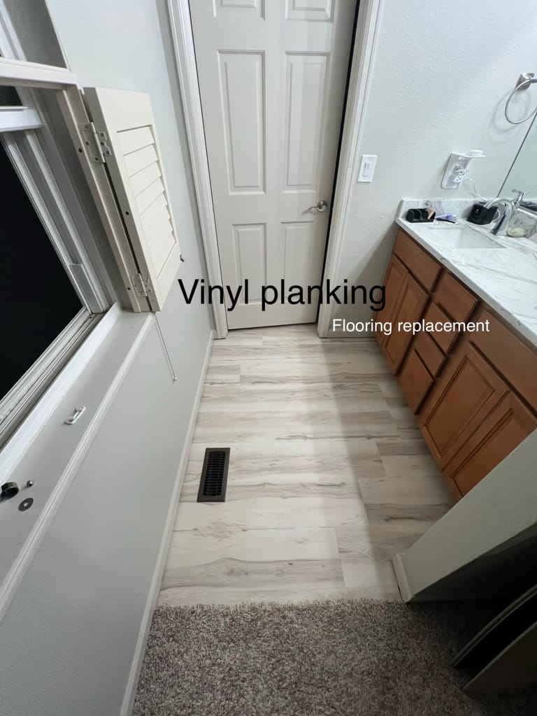 Bathroom floor after the remodel